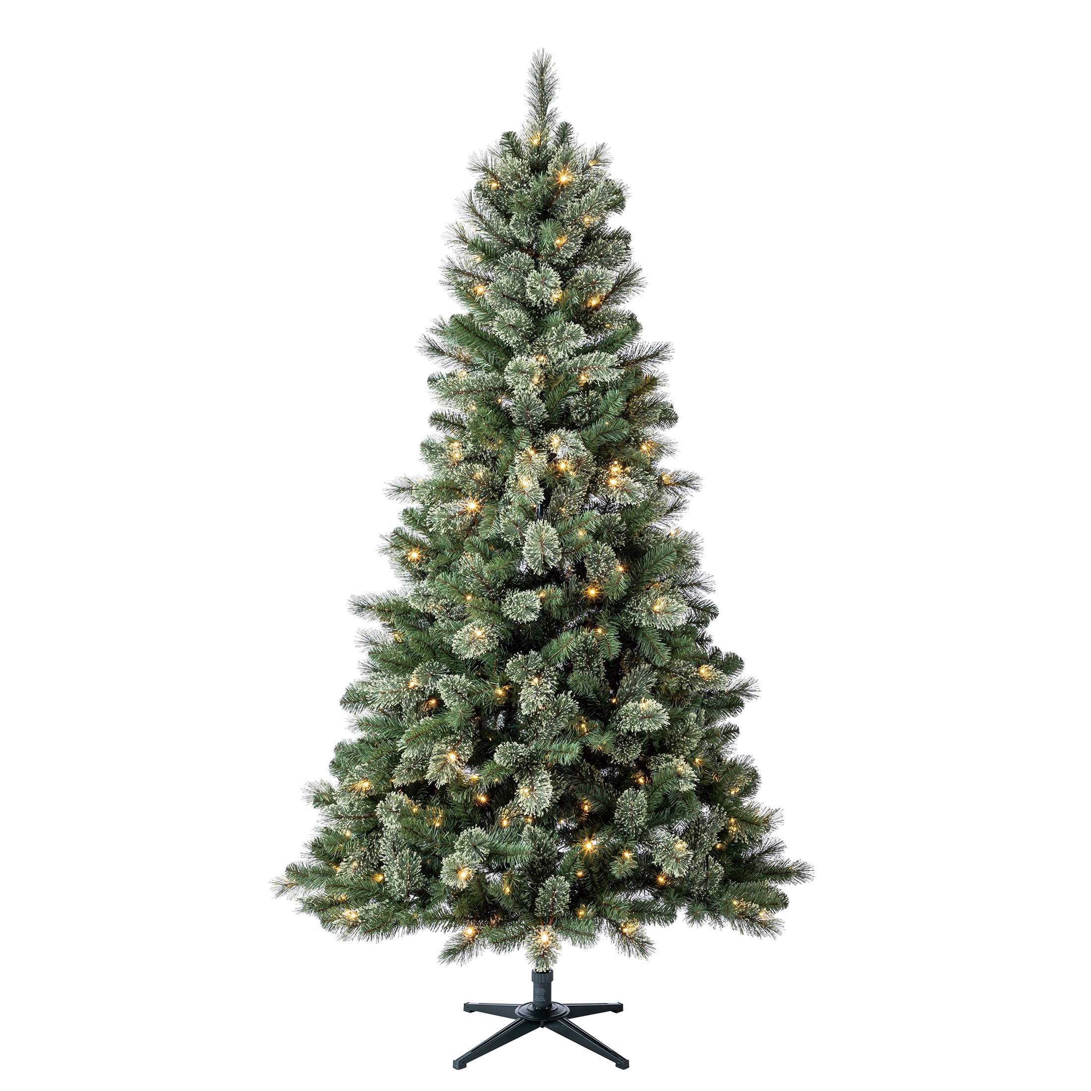 Holiday Time 7.5 ft Pre-Lit Liberty Cashmere Pine Artificial Christmas Tree, 300 LED Lights, Green