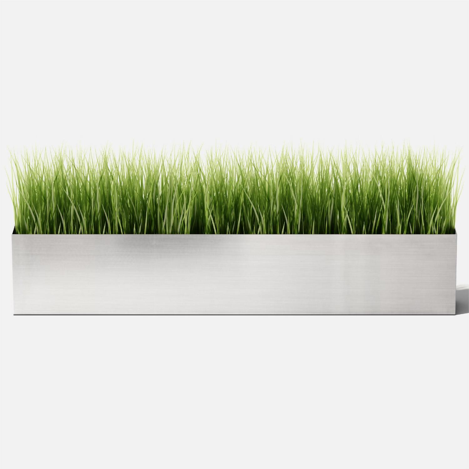 Veradek Geo Series Tall Rectangular Planter, Stainless Steel, 32′′x4′′x6′′, Lightweight & Durable