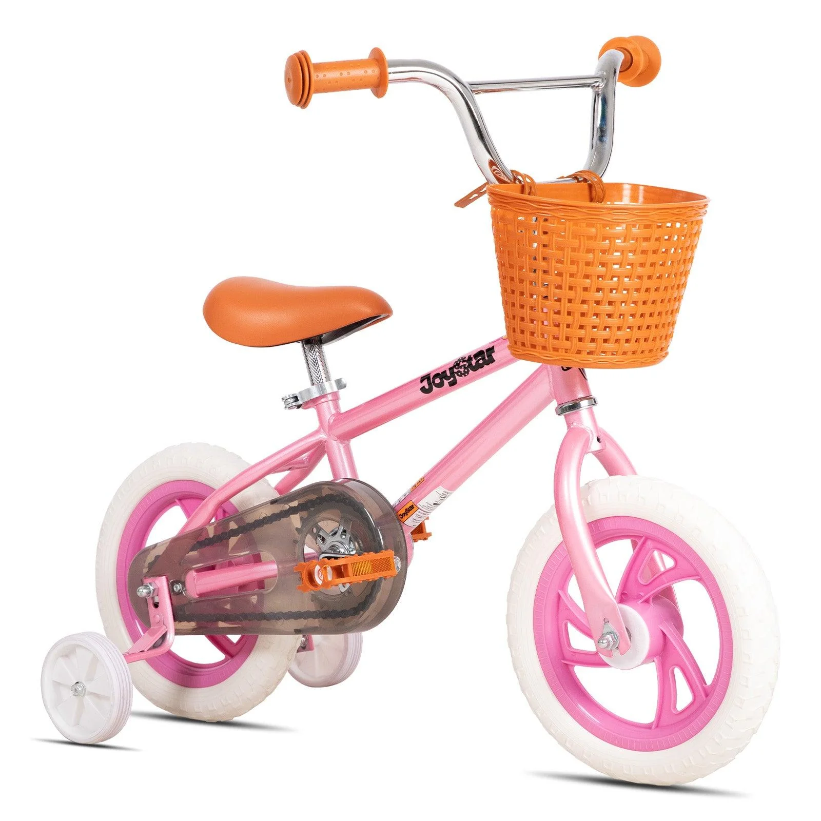 JOYSTAR Starlet 12′′ Kids Bike for 2-4 Year Olds, Steel Frame, EVA Wheels, Training Wheels, Basket, Pink
