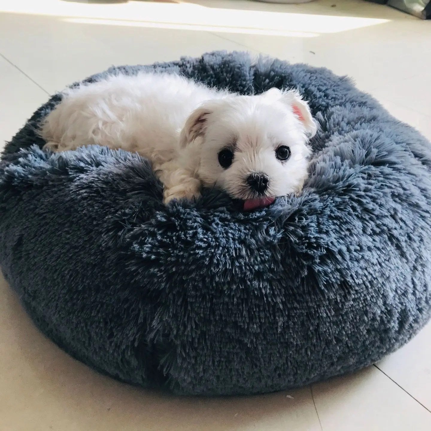 CuddlioTM Pet Bed – Plush Faux Fur Round Bed for Dogs & Cats, Anxiety-Reducing, Machine Washable, Anti-Slip, Water Resistant, Multiple Colors
