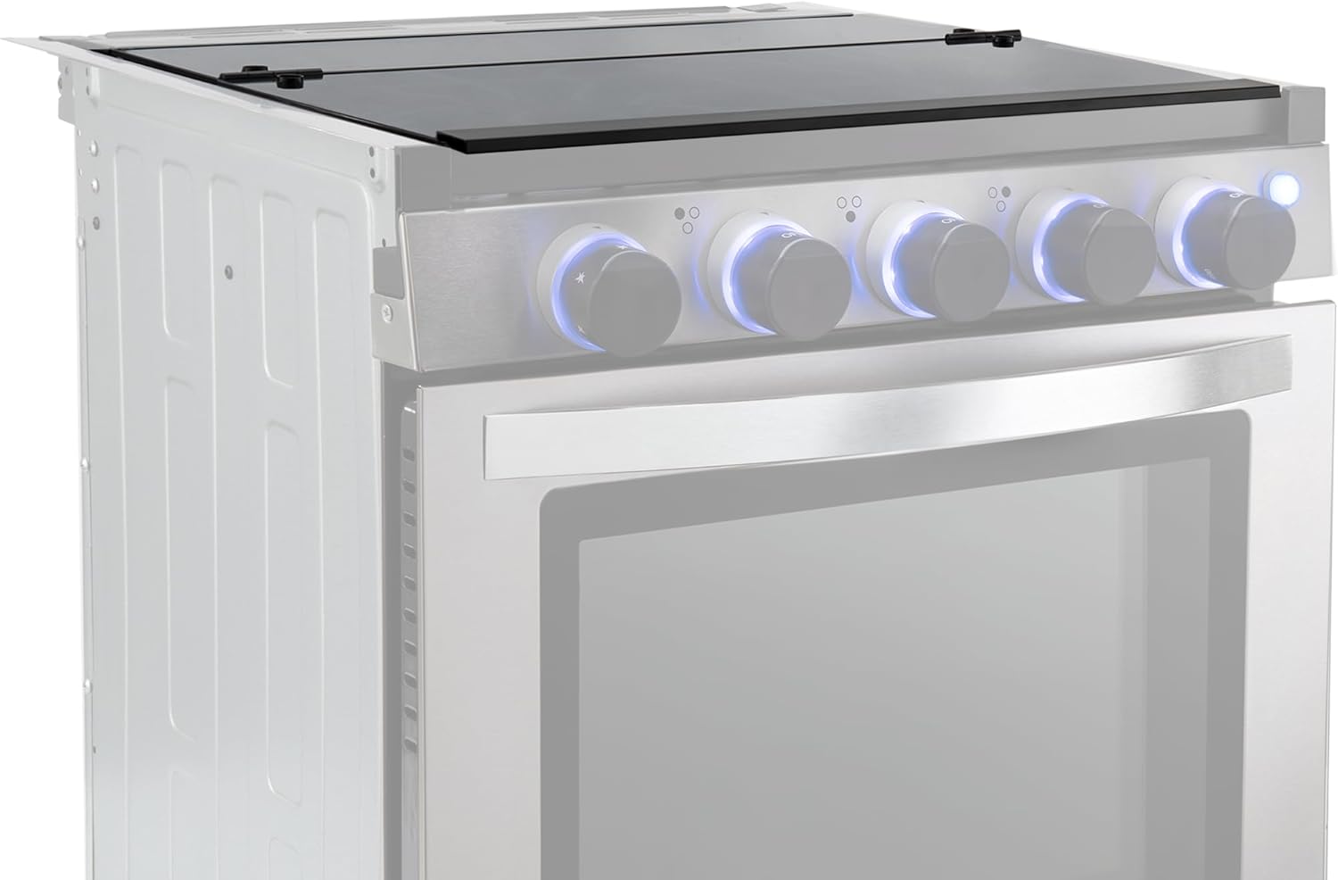 RecPro RV Glass Stove Top Replacement for Greystone, Fits 17′′ & 21′′ Cooktops, Black/Stainless Steel, Durable & Easy to Clean