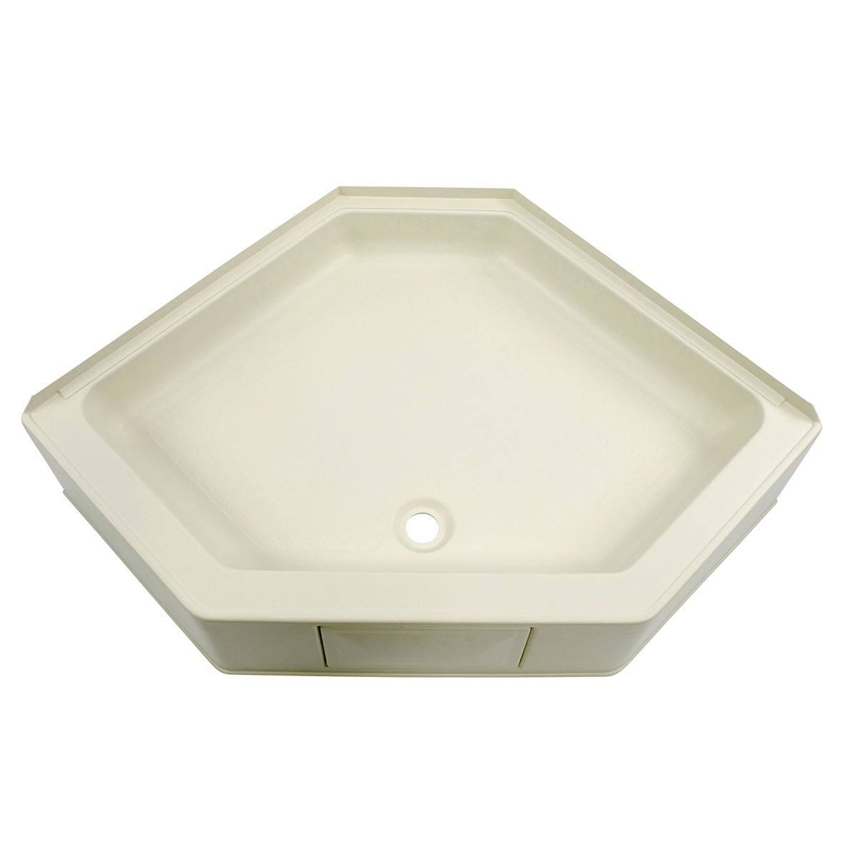 Lippert Better Bath Neo Angle RV Shower Pan, 34′′x34′′, Center Drain, Durable ABS Acrylic, Parchment