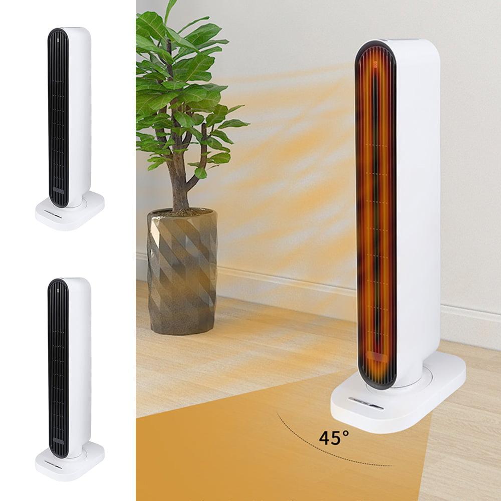 Simple Deluxe 1500W Electric Space Heater, White, with Overheat Protection and Remote Control