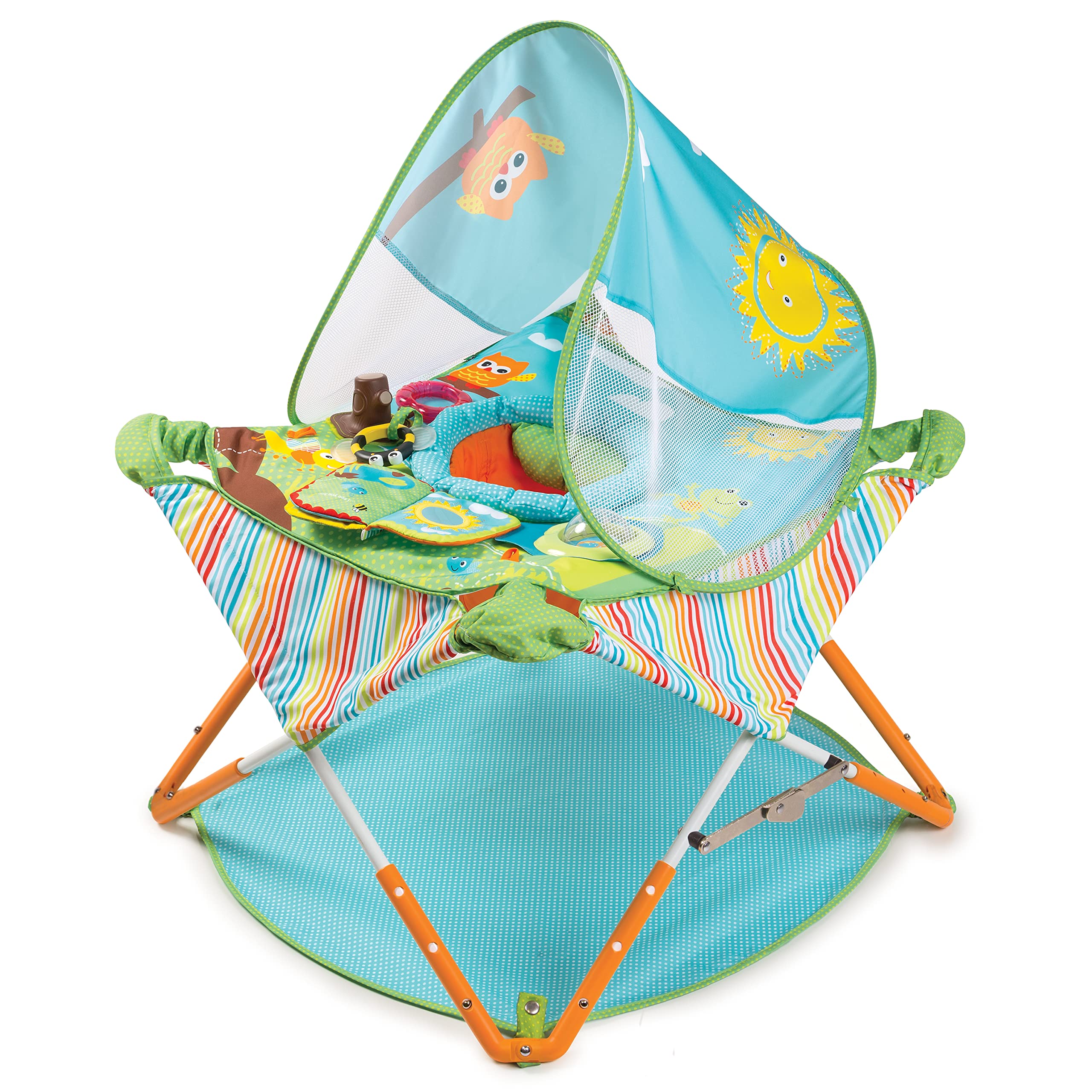 Summer Infant Portable Activity Center with Removable Canopy & Toys, Adjustable Heights, Indoor/Outdoor Use, Compact Fold with Travel Bag