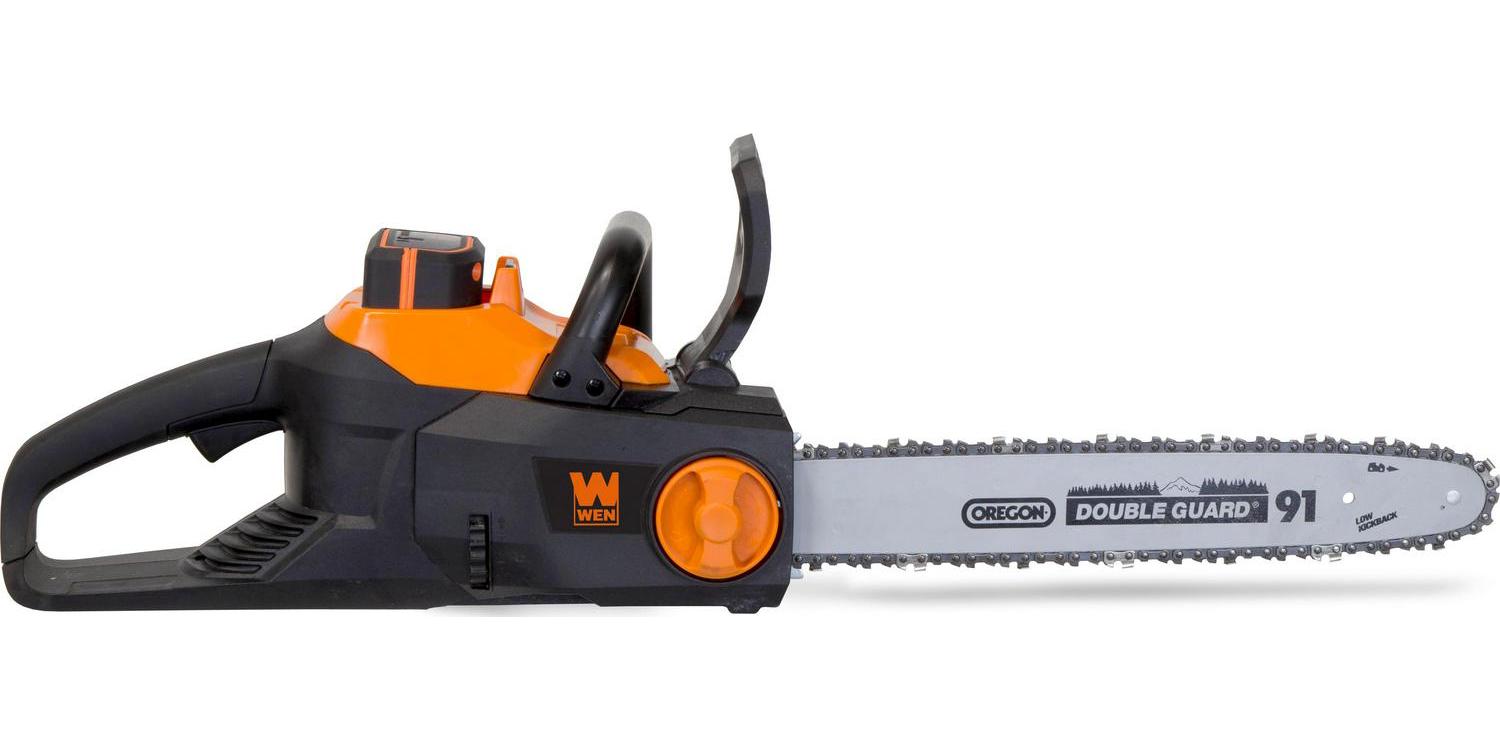 WEN 40V Max 16-Inch Brushless Cordless Chainsaw with 4Ah Battery & Charger