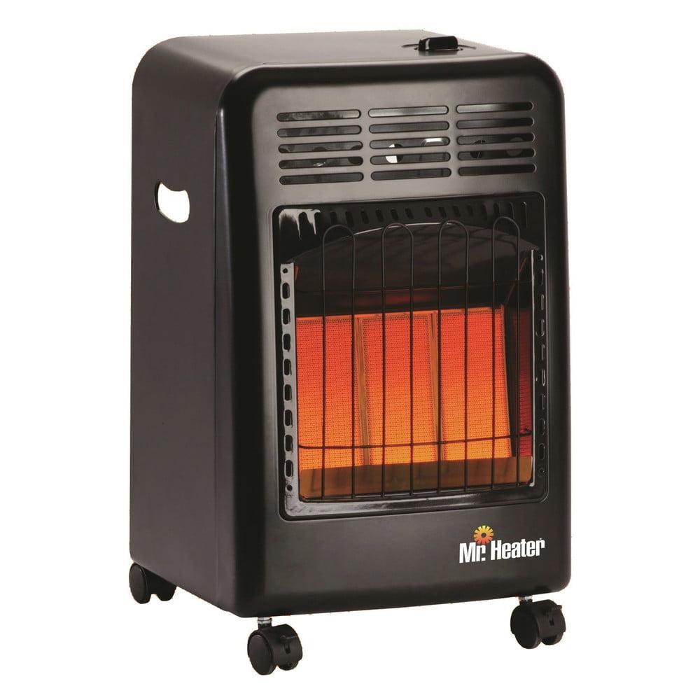 Portable Propane Radiant Heater by [Brand Name], 18,000 BTU, Outdoor Use, Includes Regulator & Hose, Safety Features, Mobile Cabinet Design