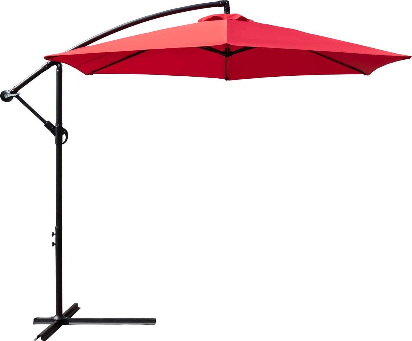 Vineego 10 FT Red Offset Cantilever Patio Umbrella, Adjustable Tilt, UV & Water Resistant