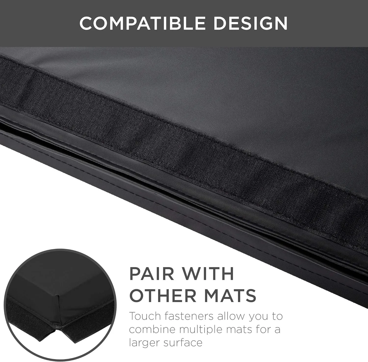 Best Choice Products 10ft Folding Gym Mat, Black, 4-Panel, EPE Foam, Exercise & Gymnastics, w/Handles