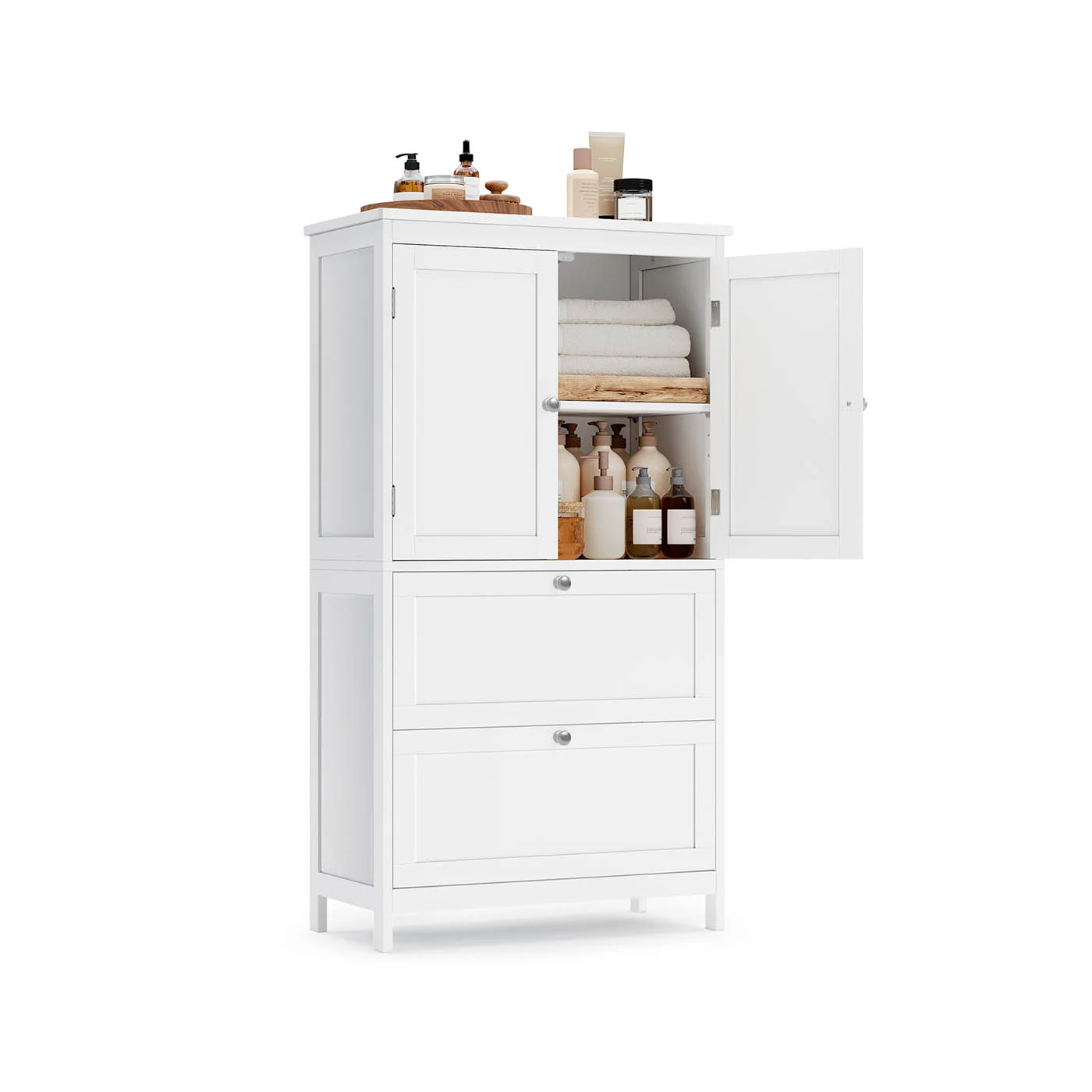 Mueble de Baño Armario de Cocina con 4 Puertas Estantes Regulables