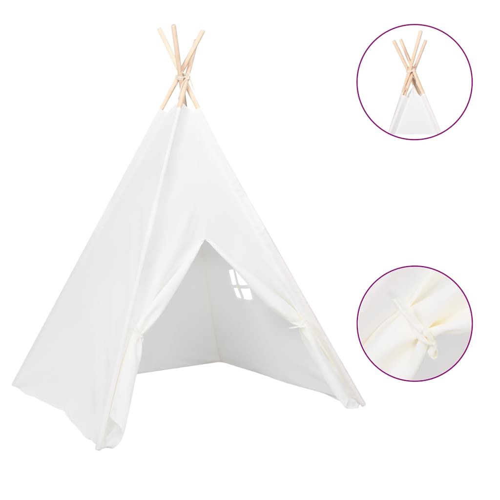 Tienda Tipi Niños Y Bolsa Piel Melocotón Blanco 120x120x150cm Vidaxl