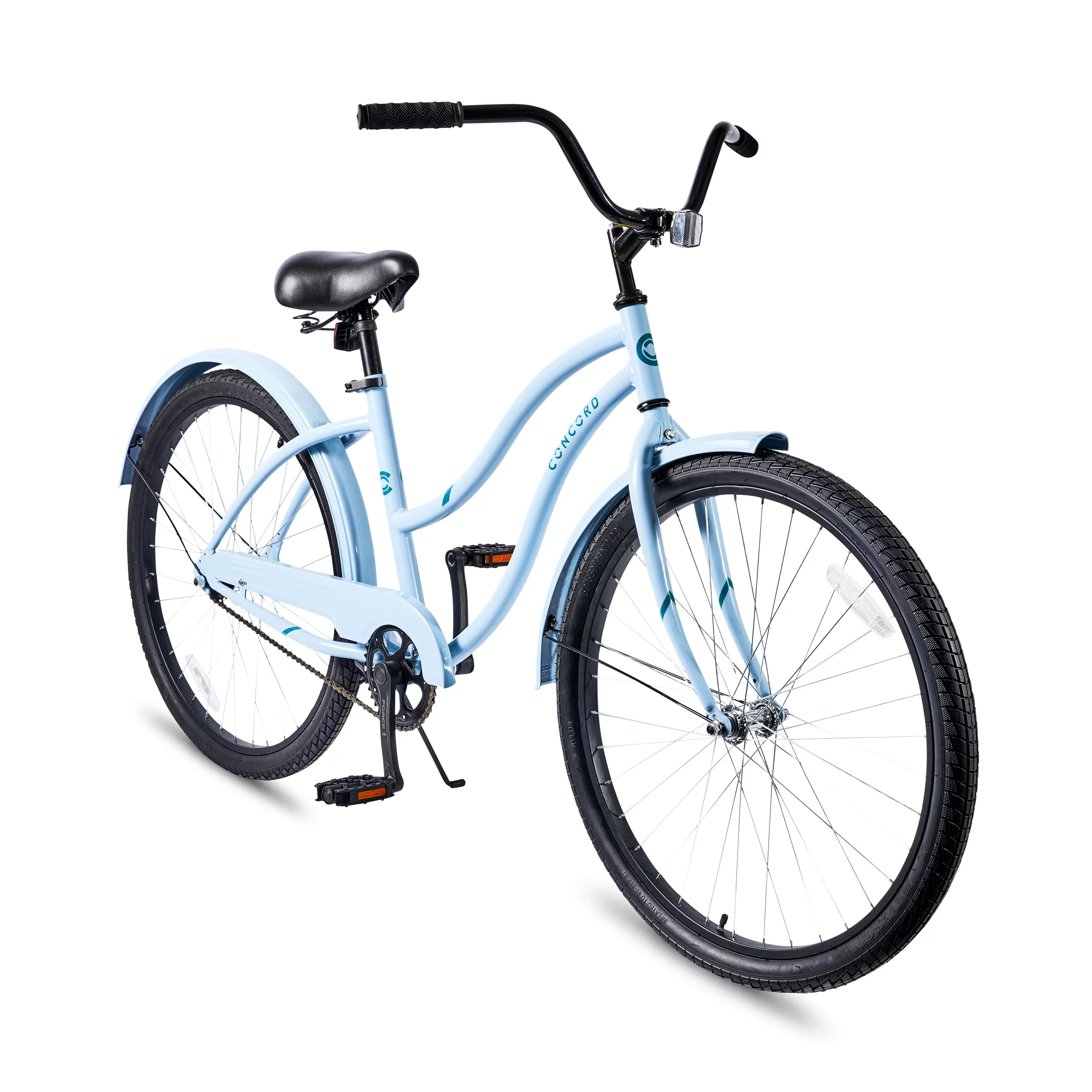 Bicicleta de paseo Concord Pacifica de 26 pulgadas para mujer, azul claro, para adultos