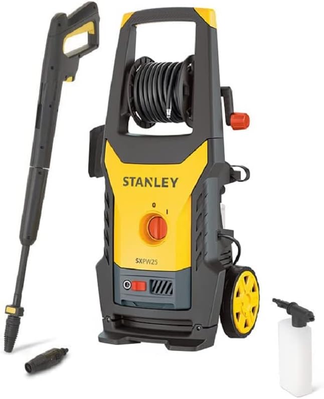 Stanley Pressure Washer SXPW24BX | High Pressure | for Automobiles and External Surfaces | with Surface Cleaner and Fixed Brush | Maximum Pressure 170 Bar | Maximum Flow Rate 500 L/h | Consumption