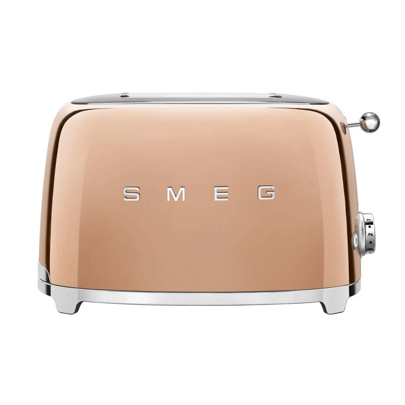 2026 Tostadora SMEG TSF01RGUK Retro 2 Rebanadas Estilo Años 50 – Oro Rosa