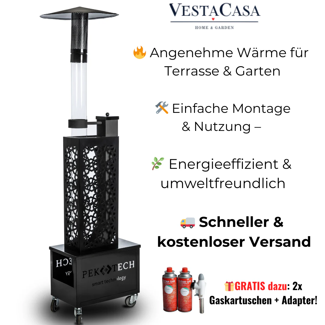 2025 Pektech Pelviva – Calefactor Premium de Pellets para Jardín, Terraza y Uso Profesional