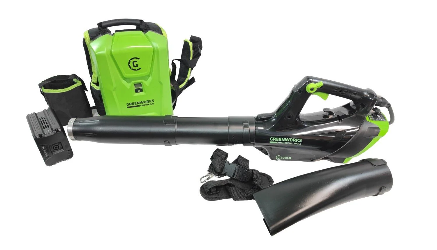 2025 Soplador de hojas Greenworks 82 V GC82BLB con batería mochila 82 V 12,5 Ah (900 Wh)