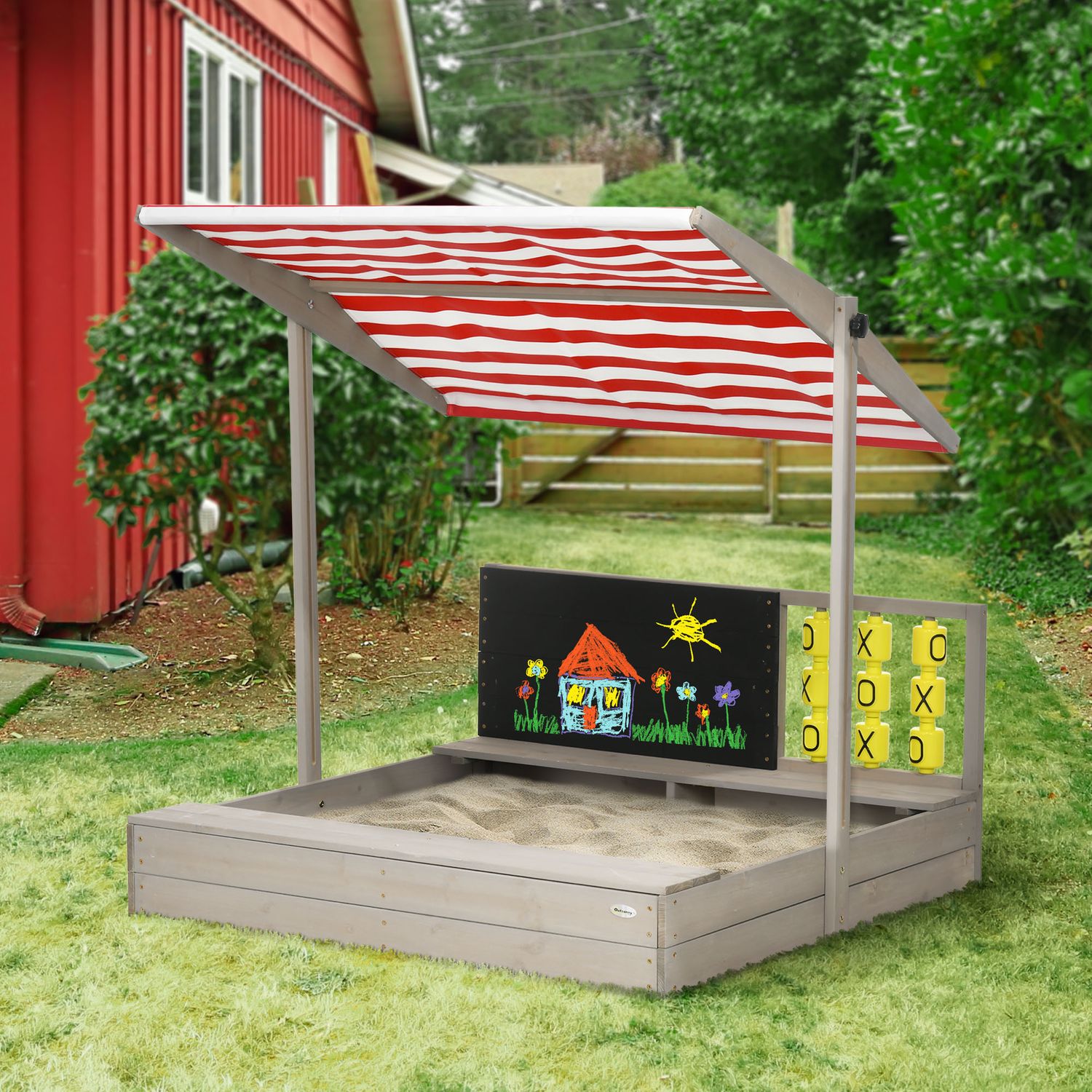 Arenero De Abeto Poliéster Tela No Tejida 114x113x110cm-outsunny.gris