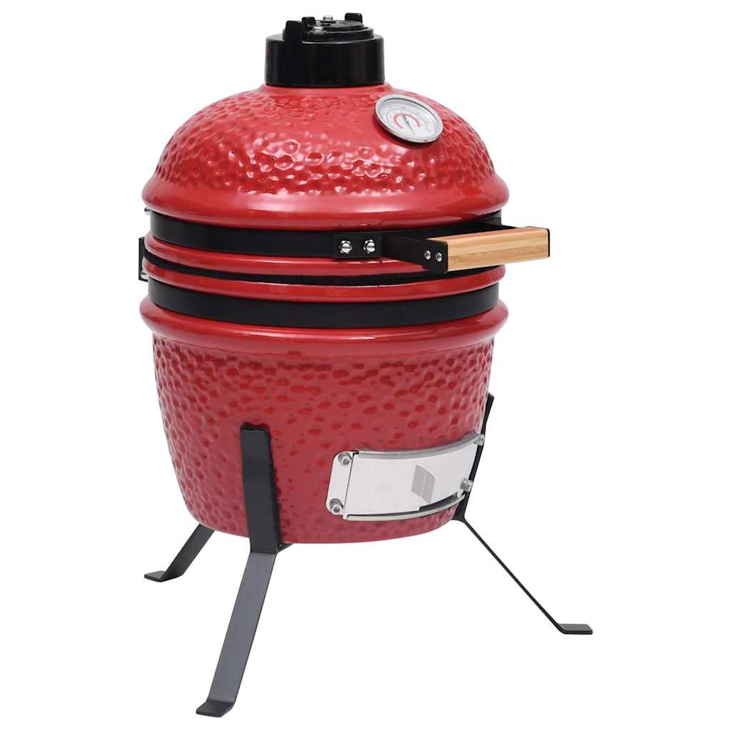 2025 Parrilla y ahumador Kamado de cerámica 56 cm con indicador de temperatura rojo BBQ