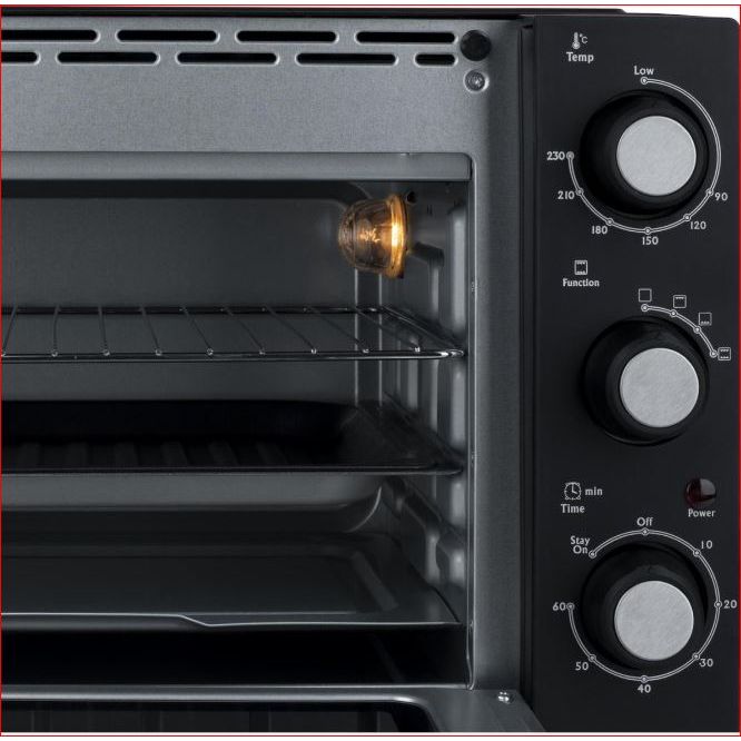 Horno H.koenig Mini Horno Eléctrico De Sobremesa, 1400 W, 20 Litros, 4 Modos De Cocción. 28.00 Cms Inox