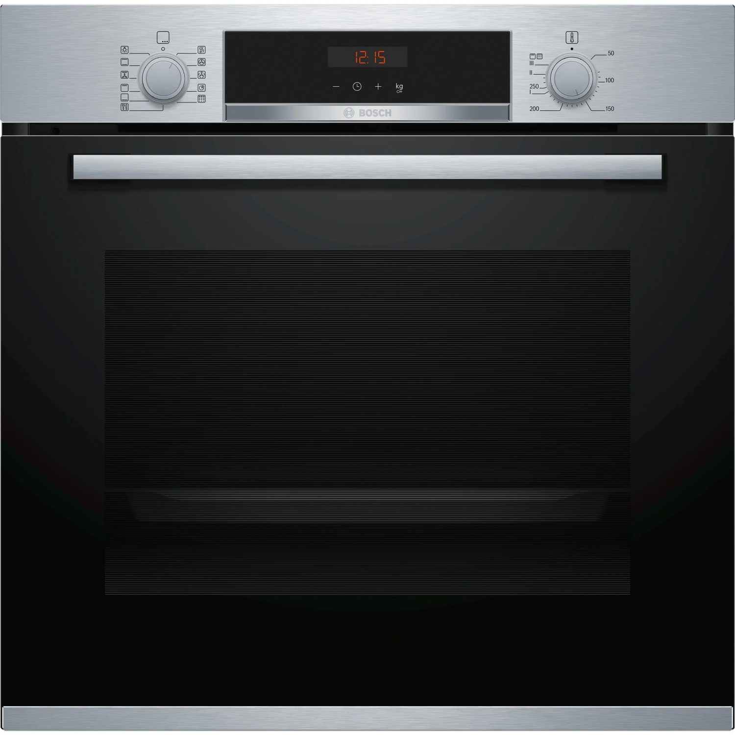 Horno Multifunción Bosch HBA5740S0, 3.6 kW, 71 L, Apertura Abatible, 7 Funciones de Cocción, Eficiencia A - Inox