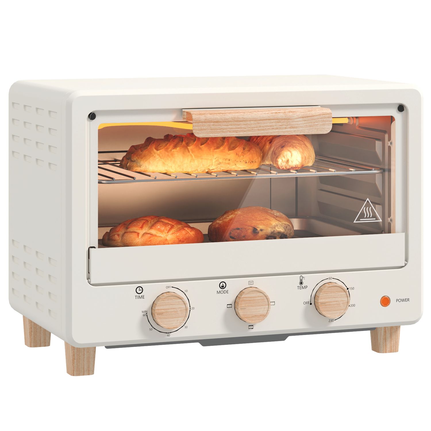 Horno Eléctrico De Sobremesa 16l 1400w Con Puerta De Vidrio Homcom