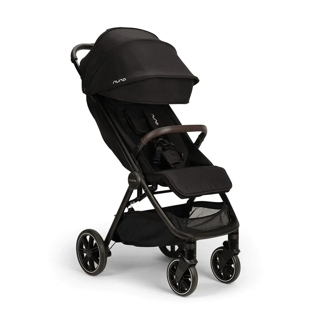 2026 Nuna TRVL LX – Silla de paseo compacta premium en Caviar – Ligera con plegado de una mano y suspensión integral