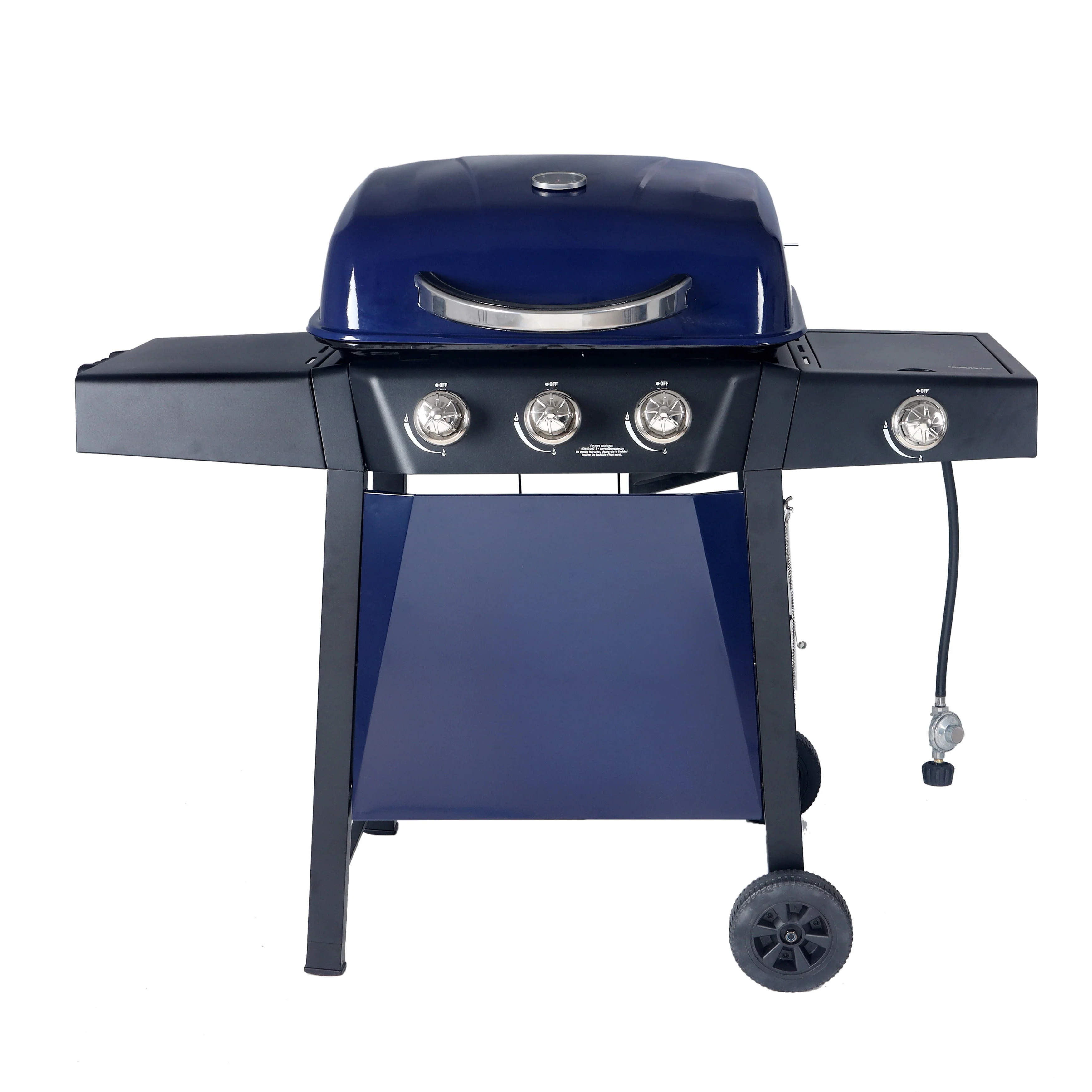 2026 Parrilla a gas RevoAce de 3 quemadores con quemador lateral, color azul zafiro, modelo GBC1729WBS, nueva
