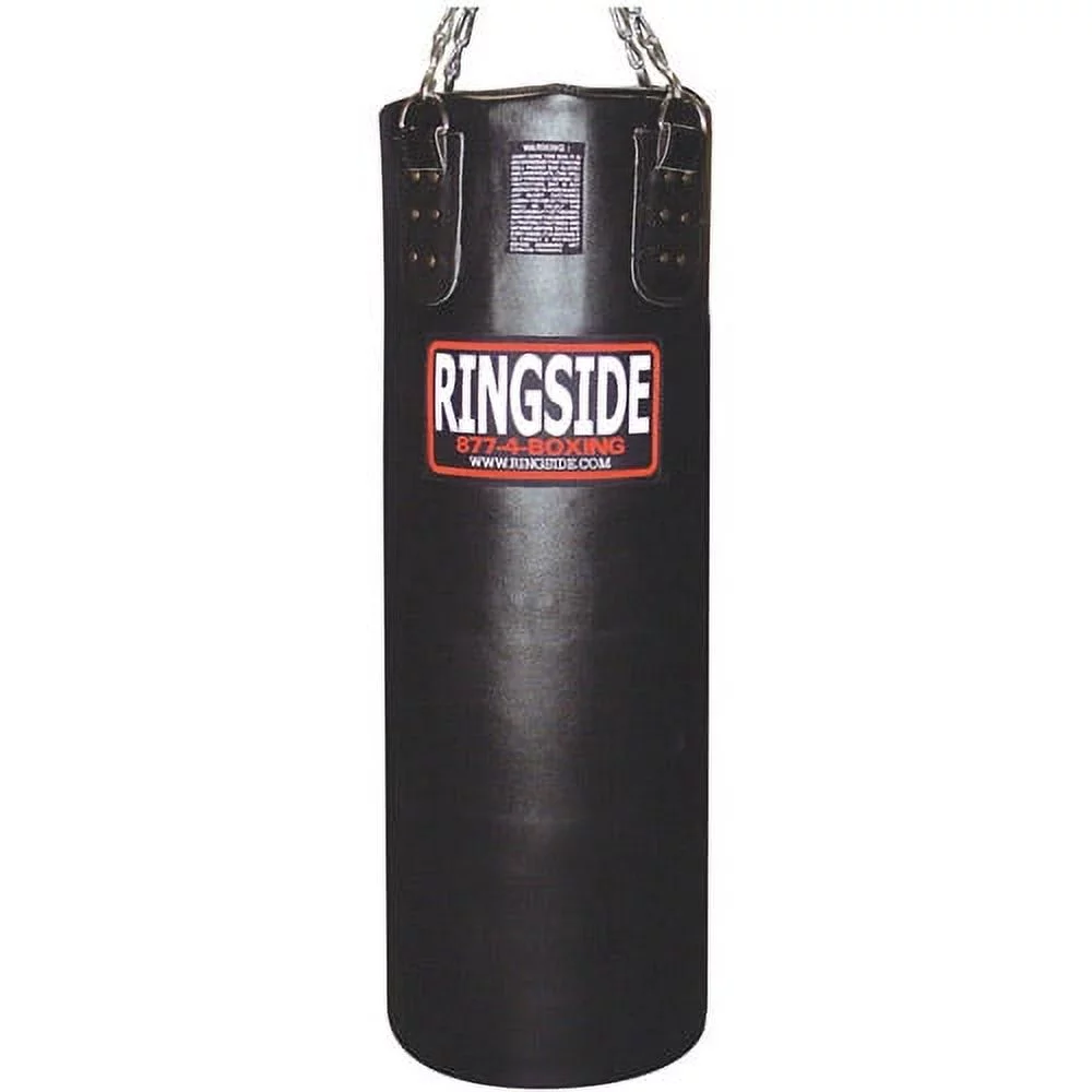 Saco de boxeo Ringside de cuero suave con acolchado – 65 lb, negro