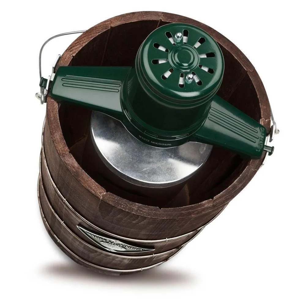 2025 Máquina eléctrica para hacer sorbete White Mountain 6 Qt. verde y marrón