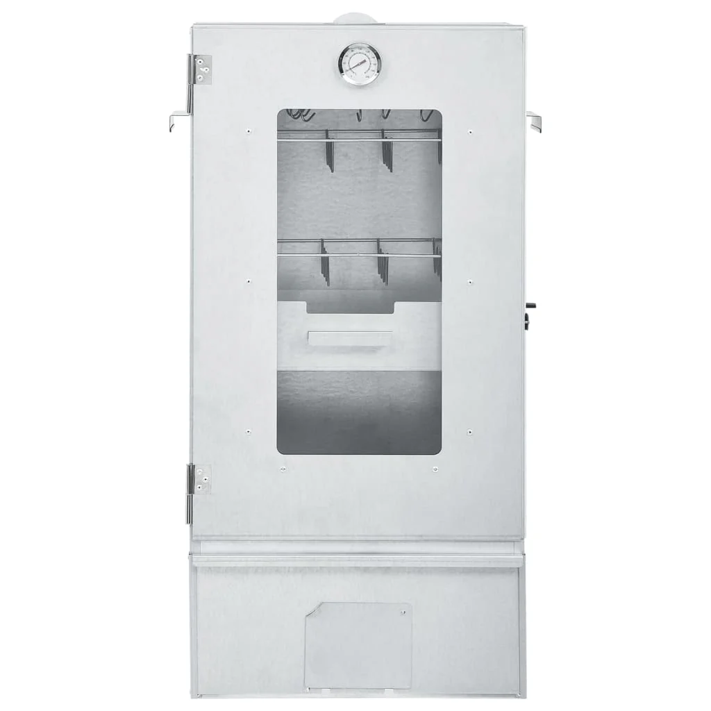 2025 Ahumador 44,5 x 29 x 83 cm con mesa 40 x 28 x 44,5 cm galvanizado – Armario para ahumar plateado