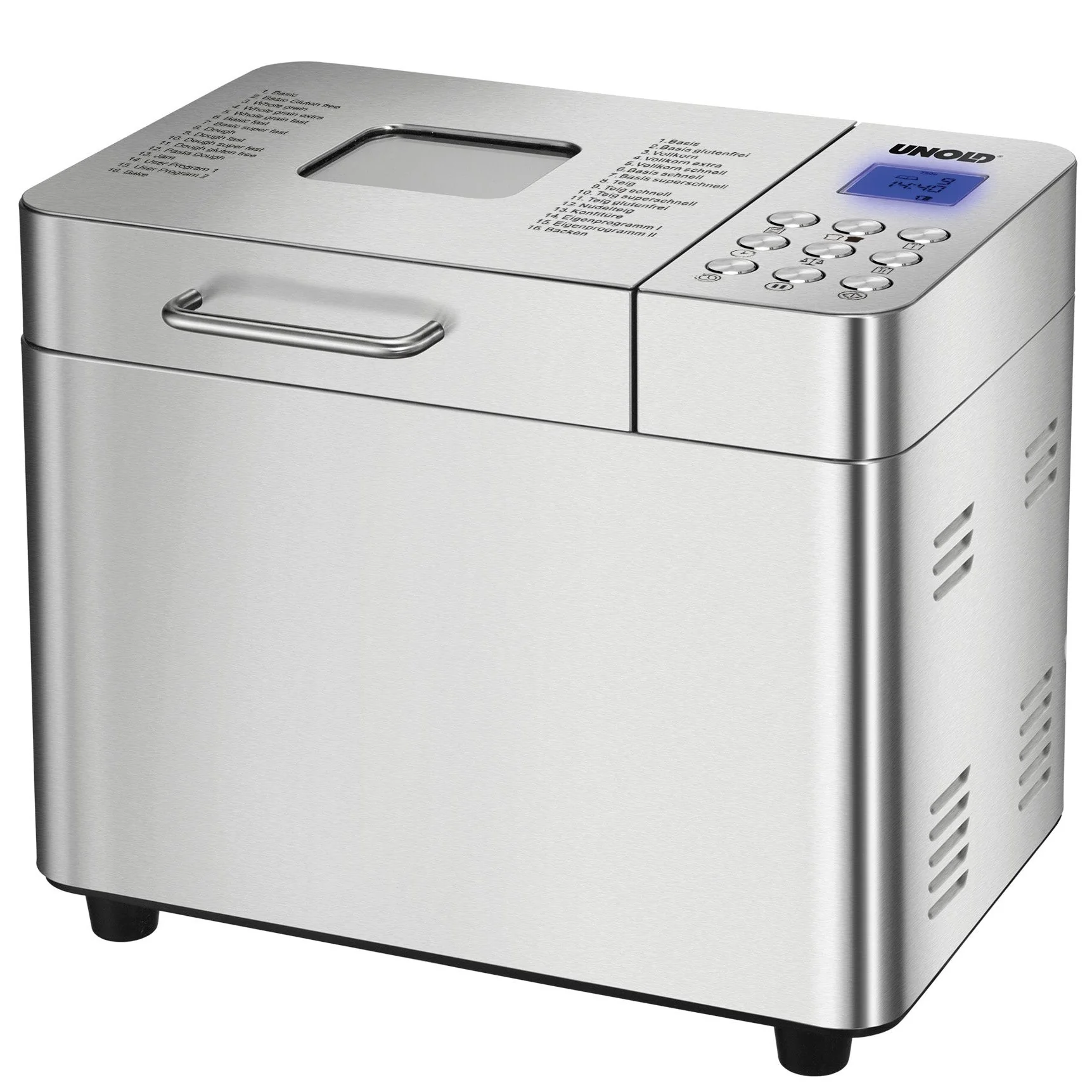 2025 Máquina de pan Backmeister® Edel de acero inoxidable, 550 W, 16 programas automáticos