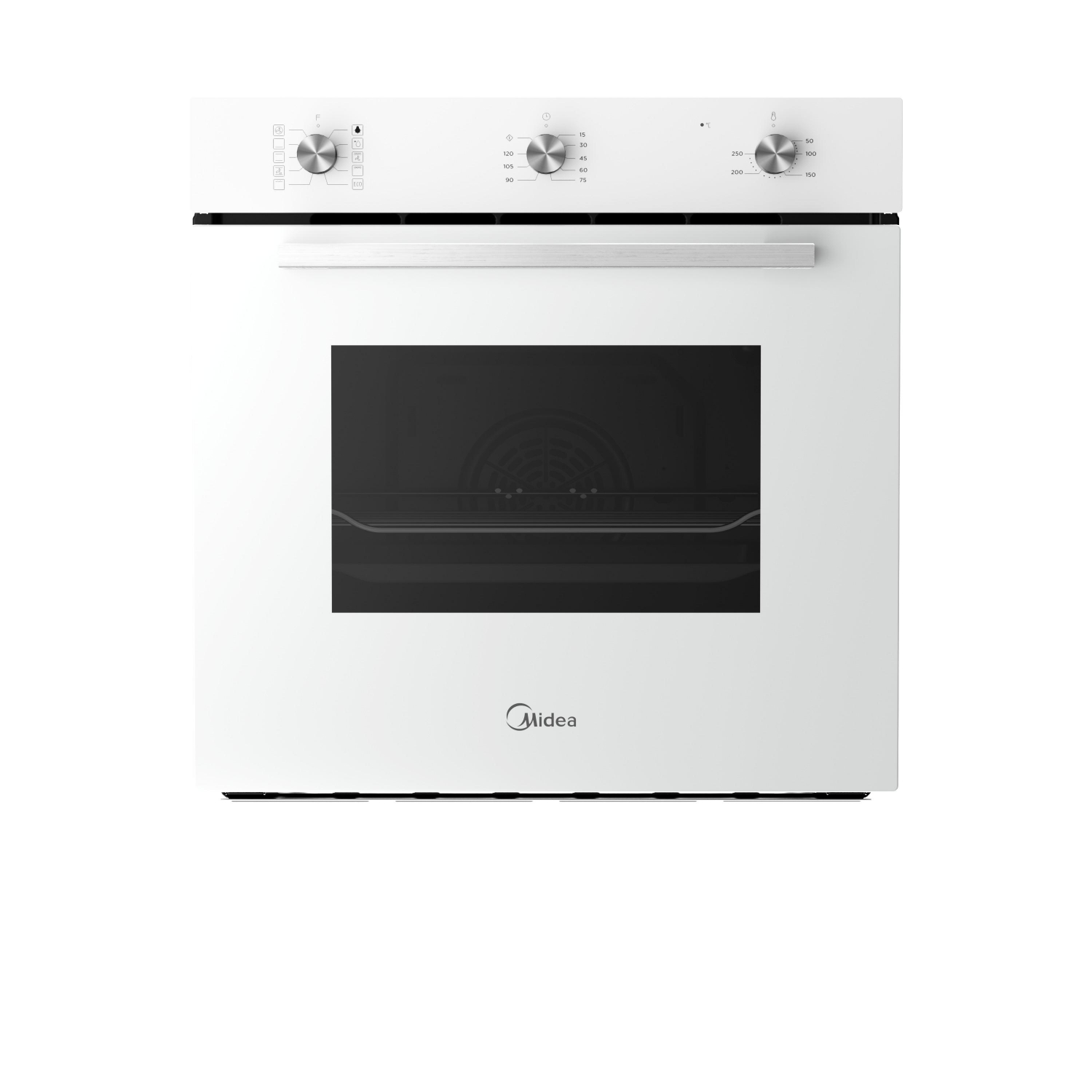 Horno Multifunción Midea MBON5M90M5-WH, 3 kW, 70 L, Apertura Abatible, 9 Funciones de Cocción, Eficiencia A - Blanco