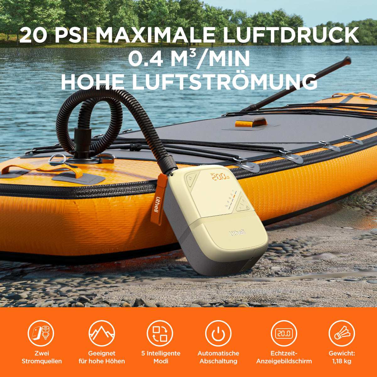 2026 Bomba de aire eléctrica U20 para SUP