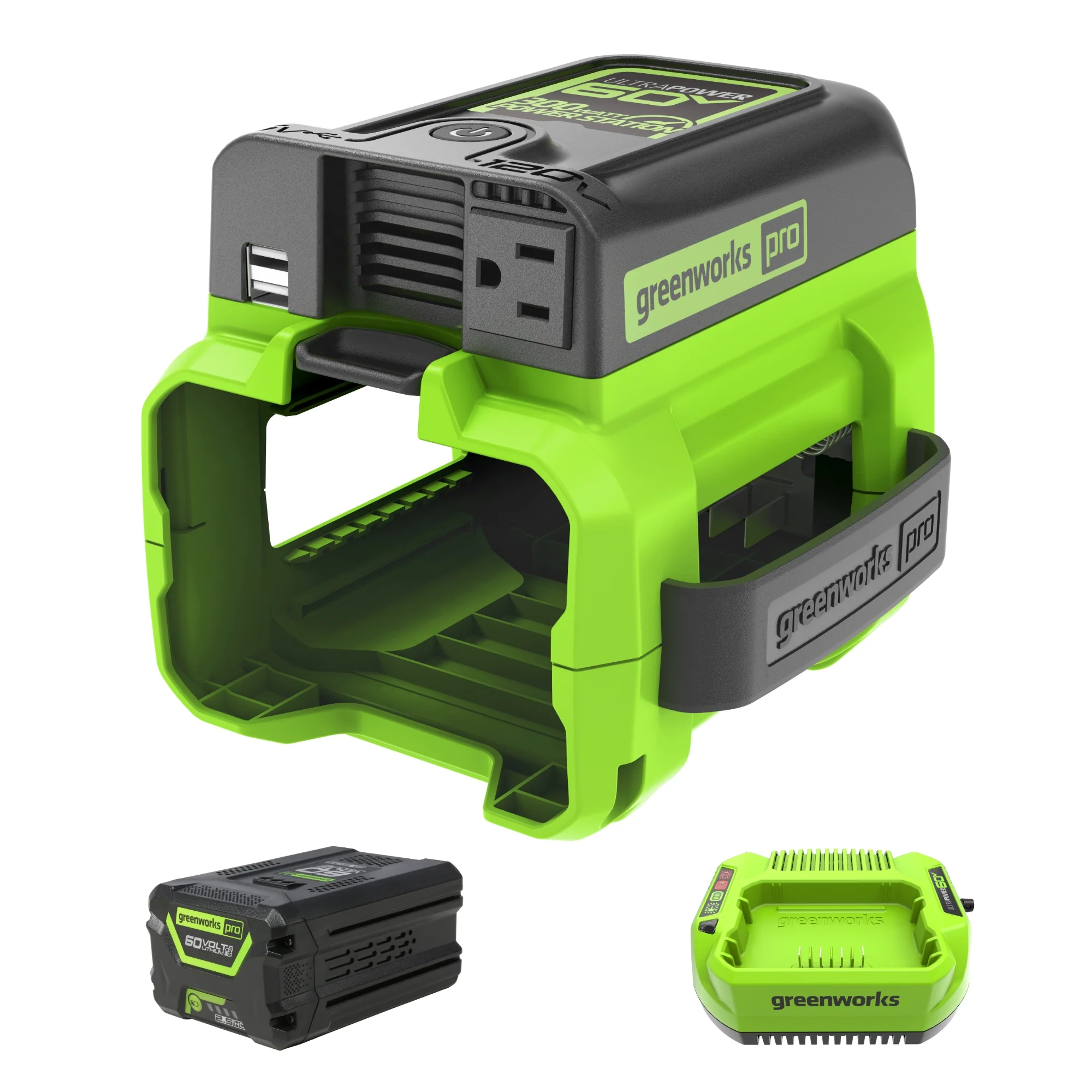 2026 Inversor de energía inalámbrico 60V 300W con batería de 2,5Ah y cargador