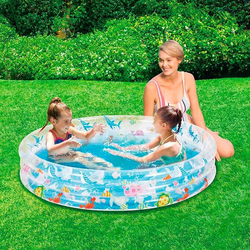 Piscina Hinchable Infantil Summer Wave Redonda 214l Con Motivos Marinos +3a Multicolor  Ø152x30,5 Cm