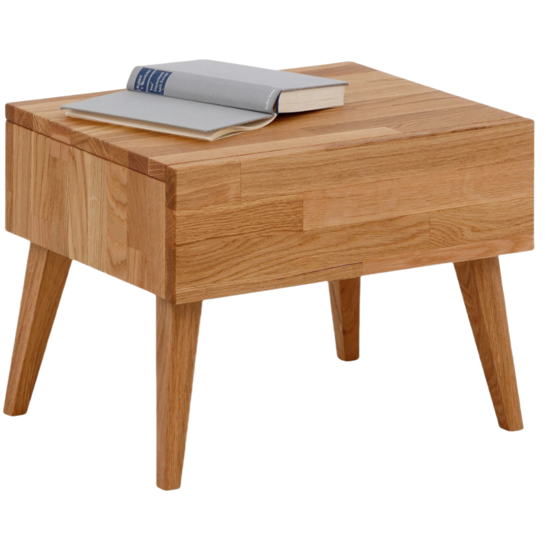 Mesita de noche Natali de madera de roble 35x35 cm