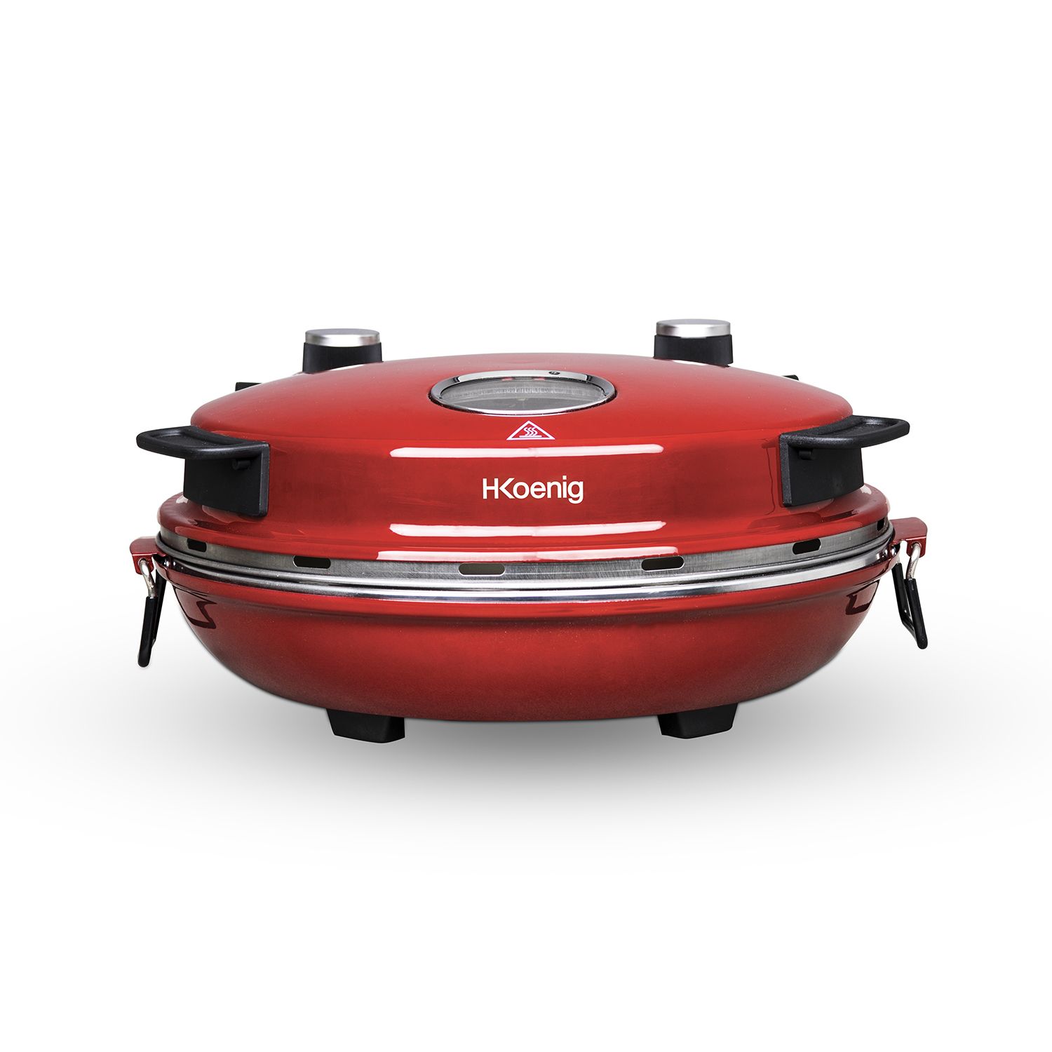 Horno Para Pizzas Napl350 H.koenig, 1200 W, 32 Cm De Diámetro, Hasta 350 ºc, Piedra Cerámica, Rojo