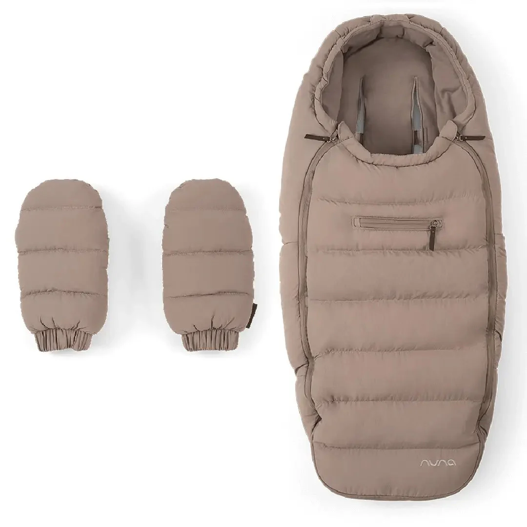 2026 Nuna Conjunto de Invierno para Saco de Silla de Paseo con Forro de Cachemira – Incluye guantes y tejido repelente – Compatible con todas las sillas de paseo Nuna
