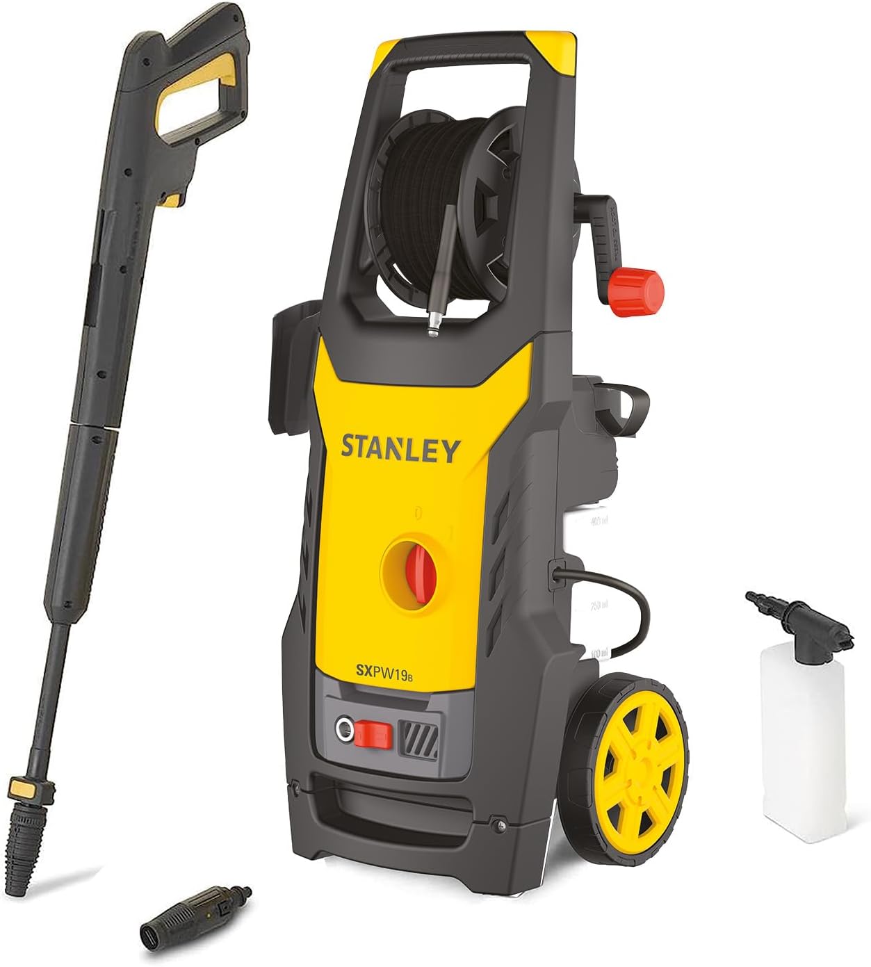 Stanley Pressure Washer SXPW24BX | High Pressure | for Automobiles and External Surfaces | with Surface Cleaner and Fixed Brush | Maximum Pressure 170 Bar | Maximum Flow Rate 500 L/h | Consumption