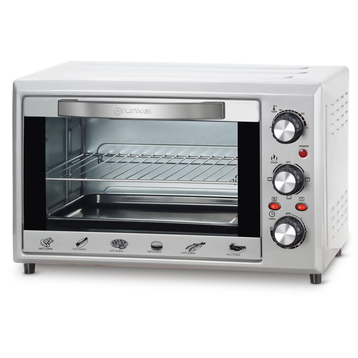 Horno Eléctrico Multifunción De Sobremesa  De 28l - Hr-28silver - 1600w - Gris