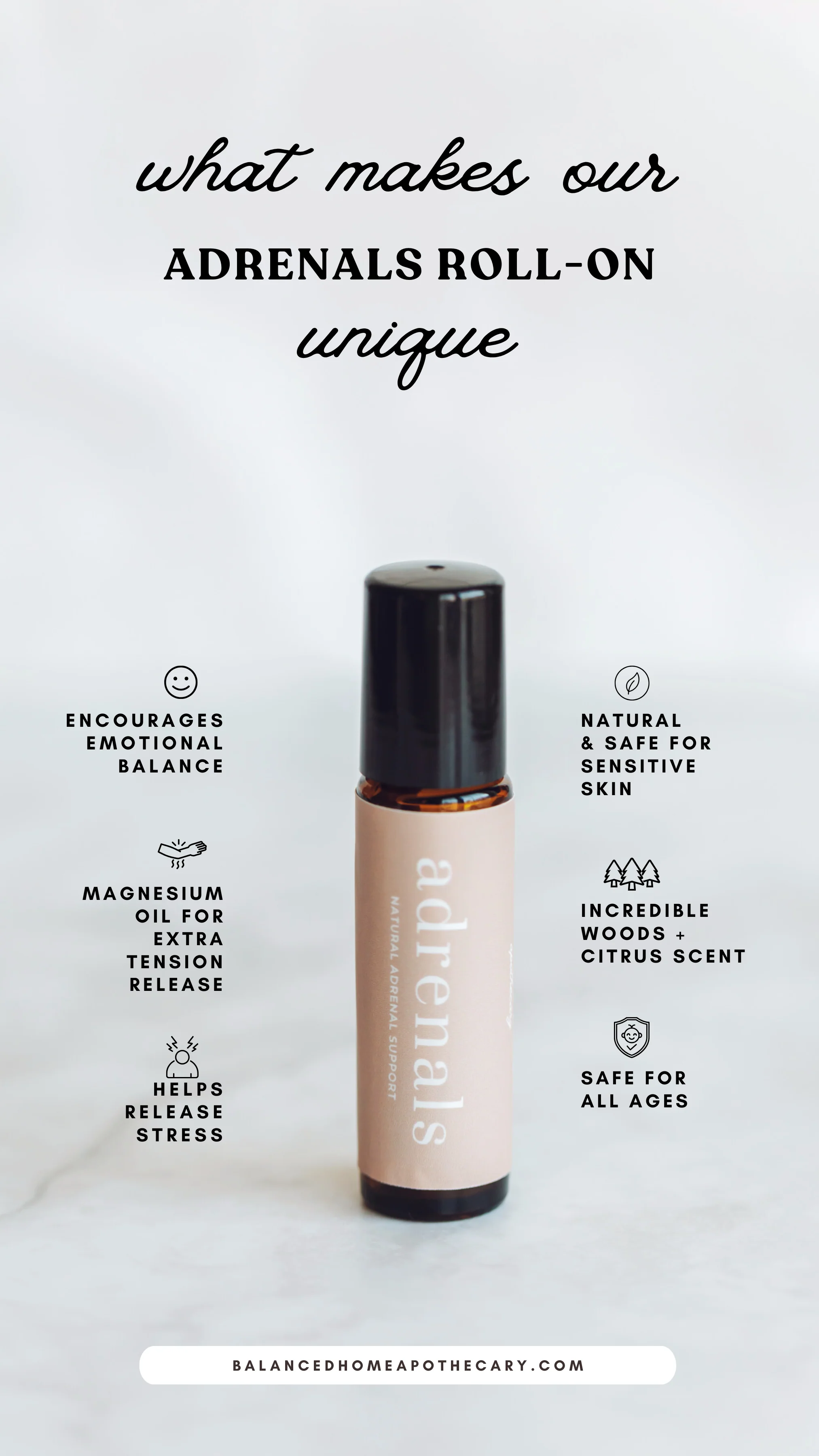 Adrenals Essential Oil Rollerball – Pine, Lemon, Vetiver & Magnesium