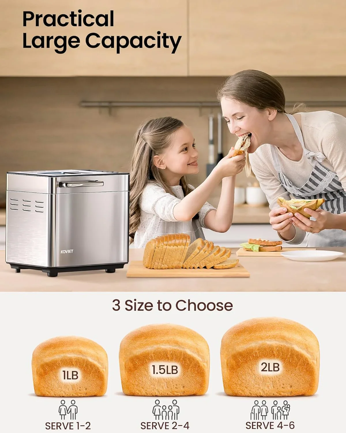 25-in-1 Bread Maker with Automatic Dual Dispenser 2-Pound Stainless Steel Bread Maker