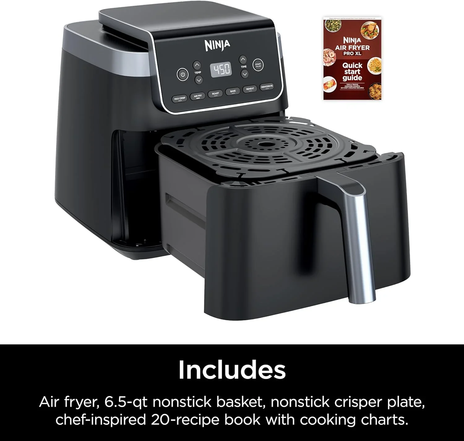 Ninja Air Fryer Pro XL 6-in-1 with 6.5 QT Capacity Max Crisp Air Fry Air Roast Bake