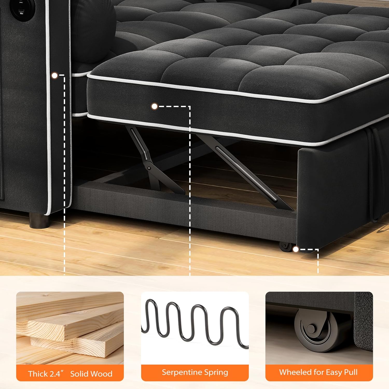 3 in 1 Convertible Sleeper Sofa Bed