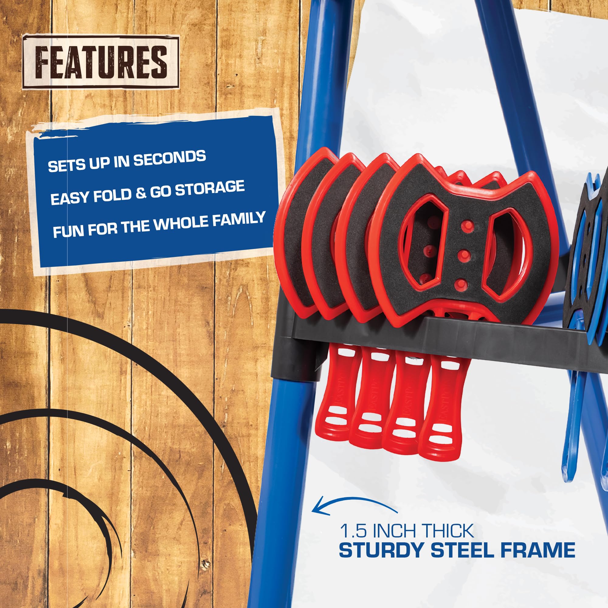EastPoint Deluxe Steel Frame Axe Throw Target Game Set