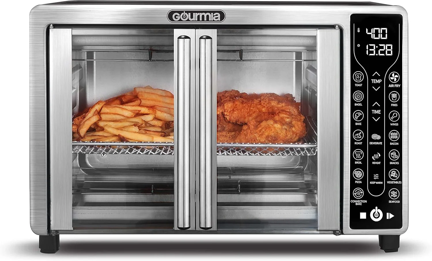 Gourmia Oven Air Fryer Combo with 17 Cooking Presets 24L Capacity Convection Rack