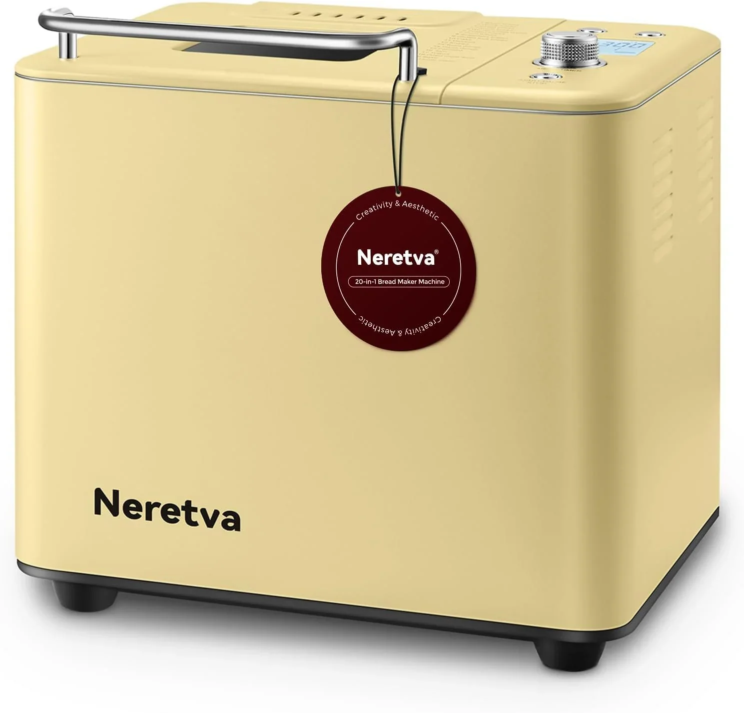 Neretva Bread Maker 20-in-1 2LB Bread Maker Dual Heater Bread Maker Automatic Ceramic Pan
