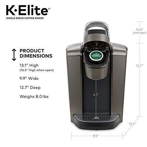 Keurig K Elite Coffee Maker, Single Serve K Cup Pod Coffee Brewer, With Iced Coffee Capability, Brushed Slate