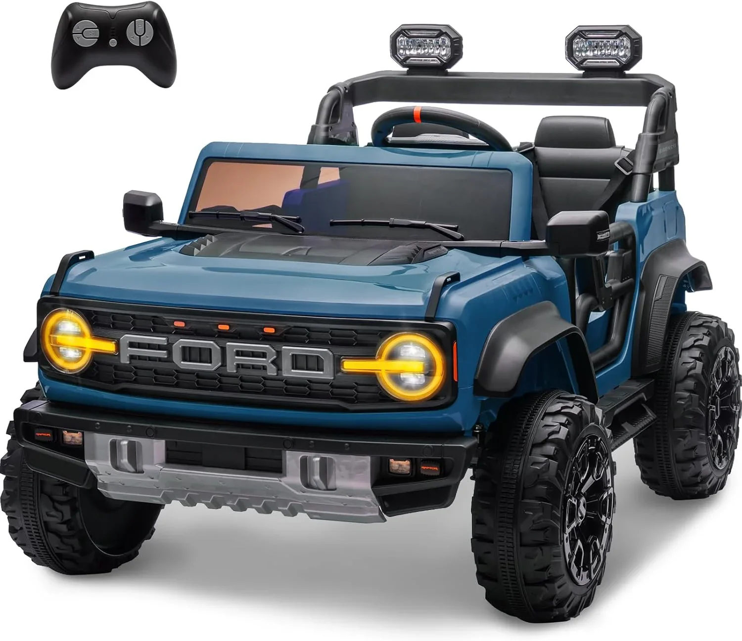 Bronco Raptor Two-Seater Ride-On Car Truck Toy Blue