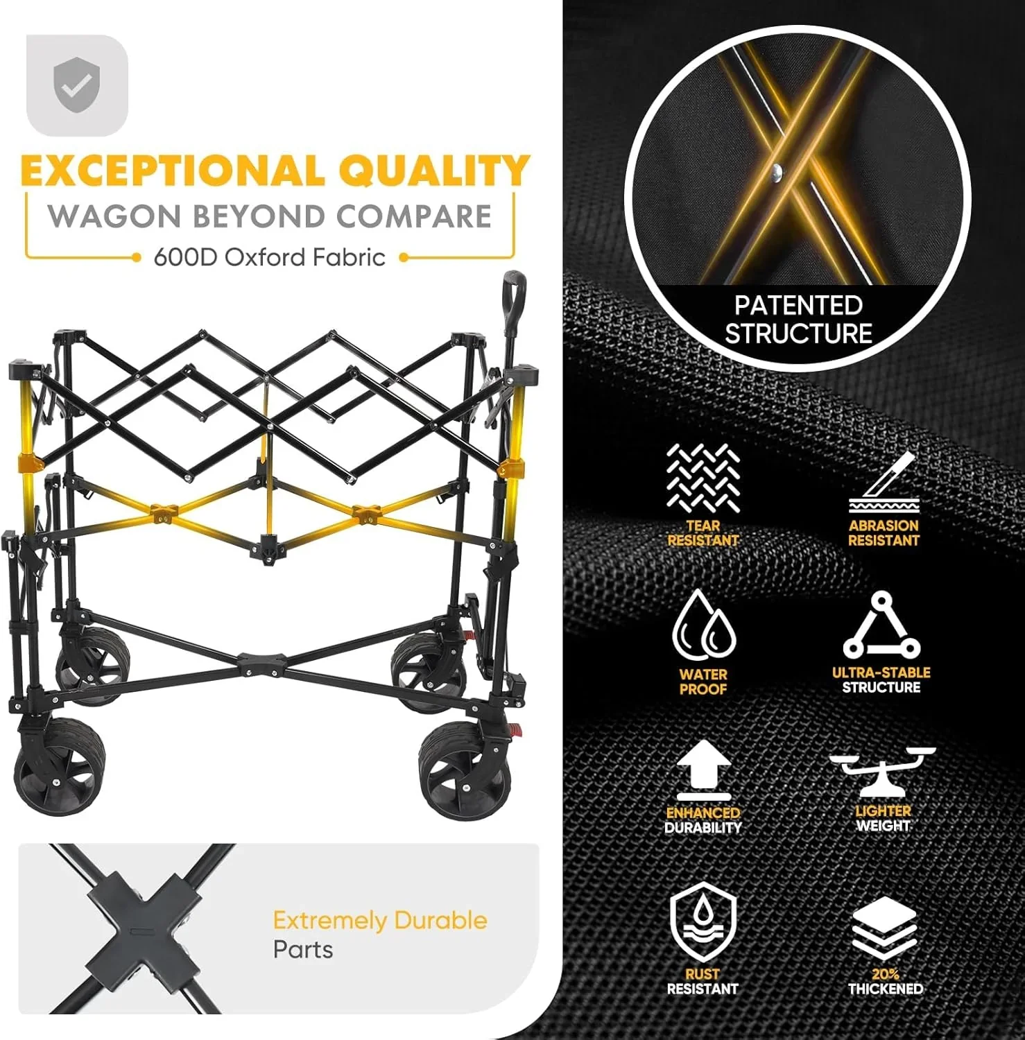 400L Large Capacity Folding Double Decker Wagon with Brakes 50