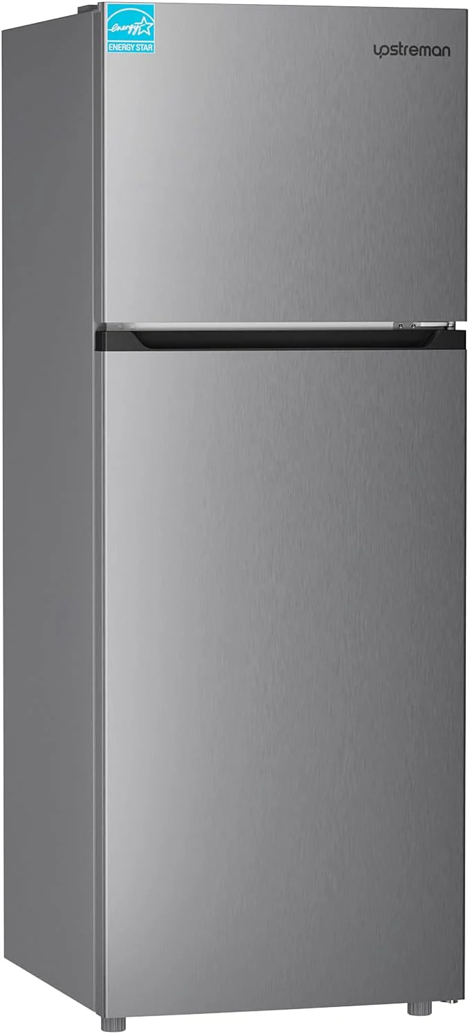 Upstreman 7.7 Cu.Ft. Refrigerator with Freezer, Double Door Adjustable Thermostat Large Capacity Reversible Door Swing